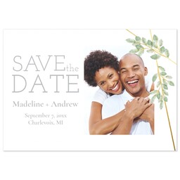 3.5x5 1 Hour Postcard with Geometric Branches Save The Date design