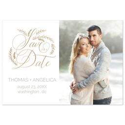 3.5x5 1 Hour Postcard with Golden Branches Save The Date design