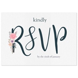 3.5x5 1 Hour Postcard with Graceful Blossoms RSVP design