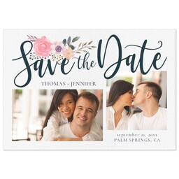 3.5x5 1 Hour Postcard with Graceful Blossoms Save The Date design