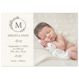 3.5x5 1 Hour Postcard with Laurel Monogram design