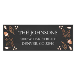 Address Label with Copper Floral design