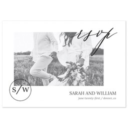 3.5x5 1 Hour Postcard with Classic Wedding Calligraphy RSVP design