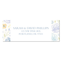 Address Label with Flower Girl Blue design