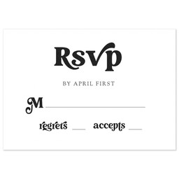 3.5x5 1 Hour Postcard with Modern Retro Wedding RSVP design