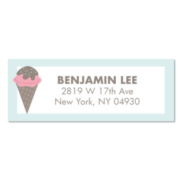 Address Label with Three Scoops design