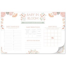 11"x17" Personalized Pad with Baby In Bloom Activity design