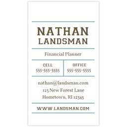 Business Card with Blue Box Type design