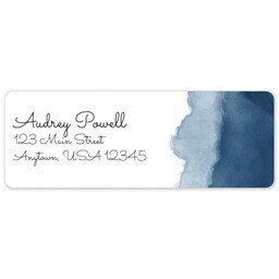Address Label Sheet with Blue Watercolor design