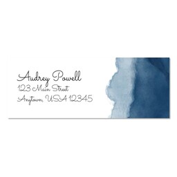 Address Label with Blue Watercolor design