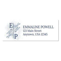 Address Label with Botanical Initials design