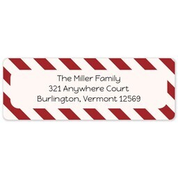Address Label Sheet with Candy Cane Stripes design