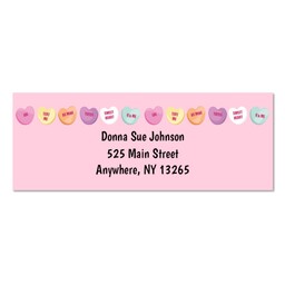 Address Label with Candy Hearts design