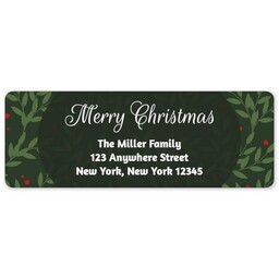 Address Label Sheet with Christmas Foliage design