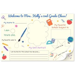 11"x17" Personalized Pad with Classroom Hello! design