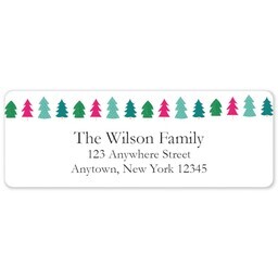 Address Label Sheet with Colorful Trees design