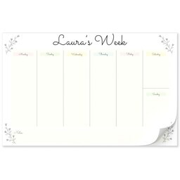 11"x17" Personalized Pad with Delicate Floral design