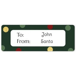 Address Label Sheet with Festive Polka Dots Green design