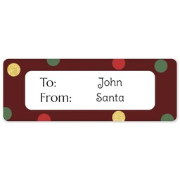 Address Label Sheet with Festive Polka Dots Red design