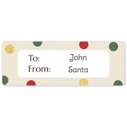 Address Label Sheet with Festive Polka Dots Tan design