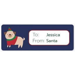 Address Label Sheet with Festive Pug design