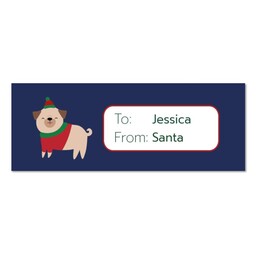 Address Label with Festive Pug design