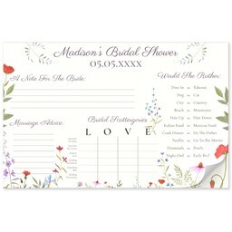 11"x17" Personalized Pad with Floral Bridal Activity design