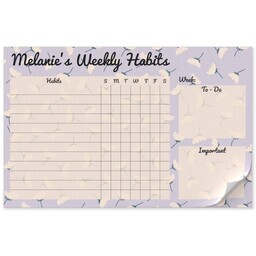 11"x17" Personalized Pad with Floral Habit Tracker design