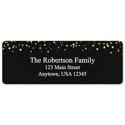Address Label Sheet with Gold Confetti design