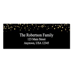 Address Label with Gold Confetti design