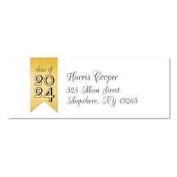 Address Label with Golden Ribbon 2024 design