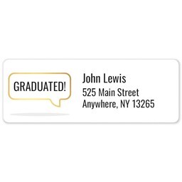 Address Label Sheet with Golden Text Bubble design