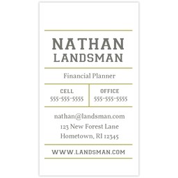 Business Card with Green Box Type design