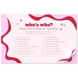 11"x17" Personalized Pad with Hot Pink Chic Bridal Game design