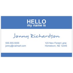 Business Card with Name Tag Blue design