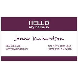 Business Card with Name Tag Purple design