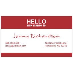 Business Card with Name Tag Red design