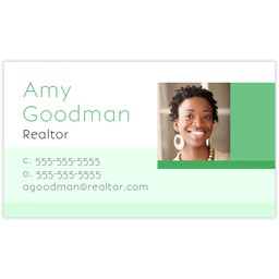 Business Card with Photo Shades Green design