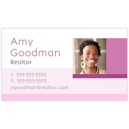Business Card with Photo Shades Pink design
