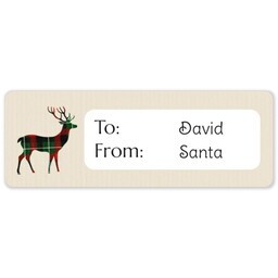 Address Label Sheet with Plaid Reindeer design