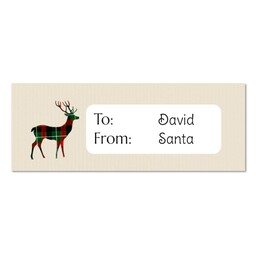 Address Label with Plaid Reindeer design