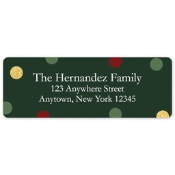 Address Label Sheet with Polka Dots Green design