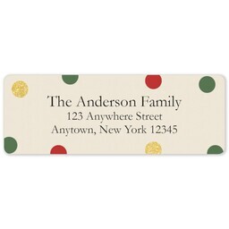 Address Label Sheet with Polka Dots Tan design