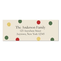 Address Label with Polka Dots Tan design