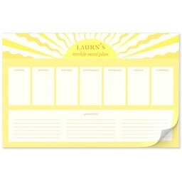 11"x17" Personalized Pad with Scheduled Sun Rays design