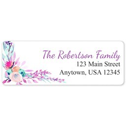 Address Label Sheet with Watercolor Floral design