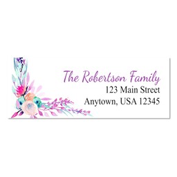 Address Label with Watercolor Floral design