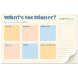 11"x17" Personalized Pad with What's For Dinner? design