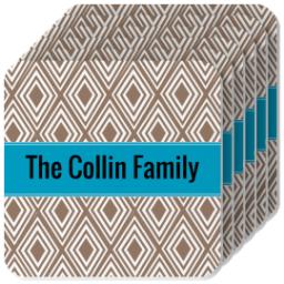 Thumbnail for Photo Coasters, Set Of 6 with Diamond Band design 1