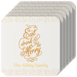 Thumbnail for Photo Coasters, Set Of 6 with Eat Drink and Be Merry design 1